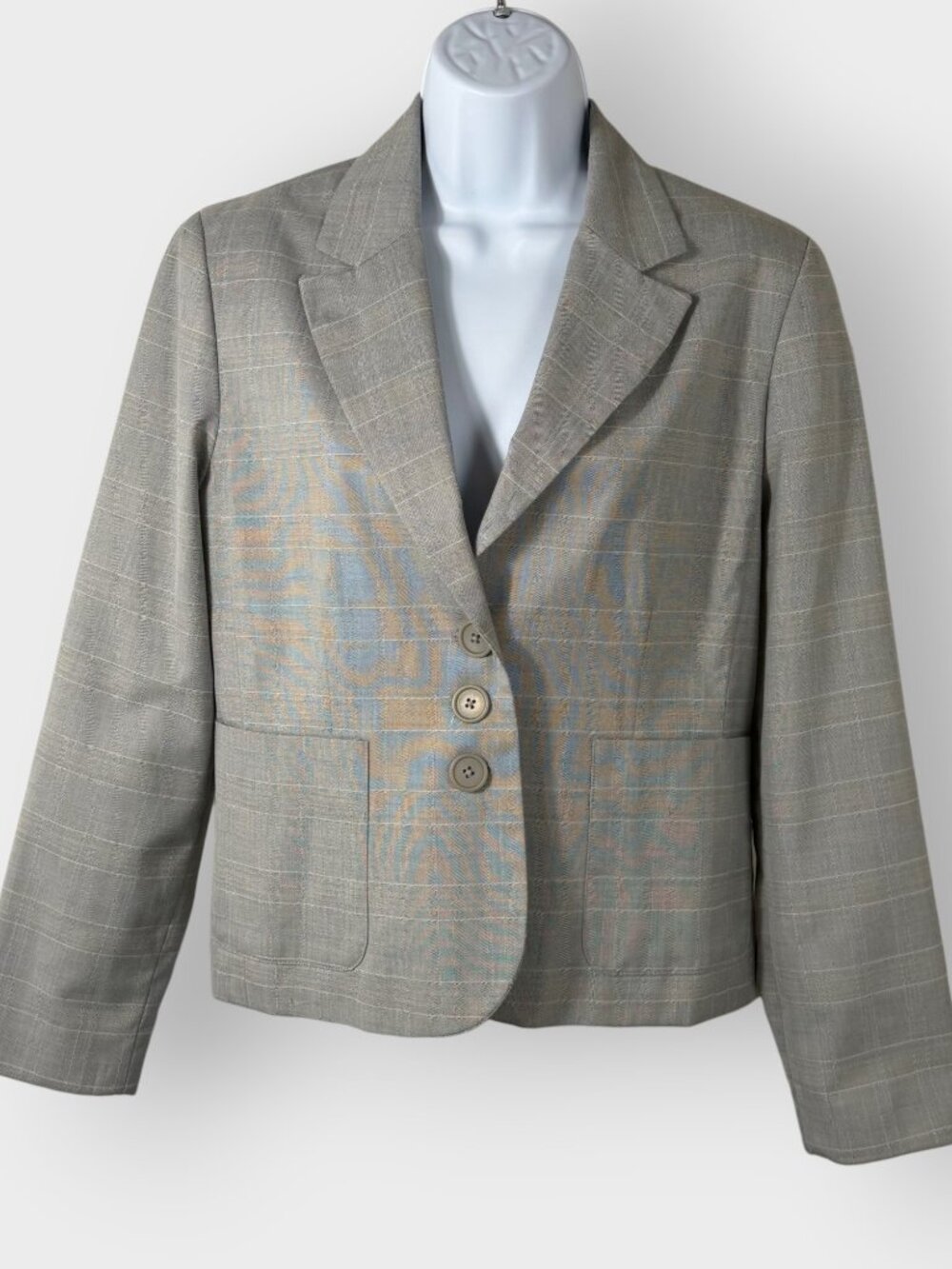 Vtg B Moss Womens Blazer | 12P | Windowpane | Career Preppy Layering